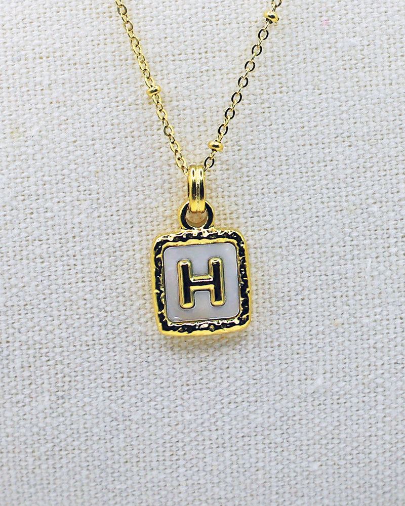 H Square Necklace