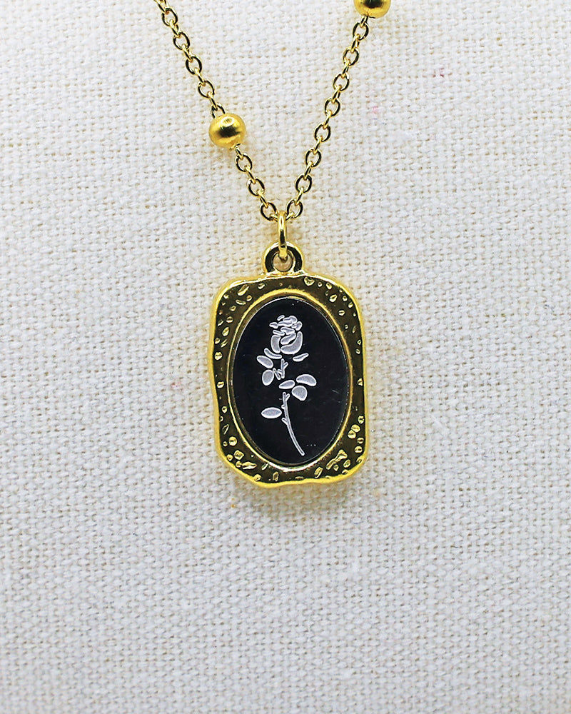 Silver Rose Necklace